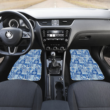 Swedish Print Pattern Car Floor Mats Front Back