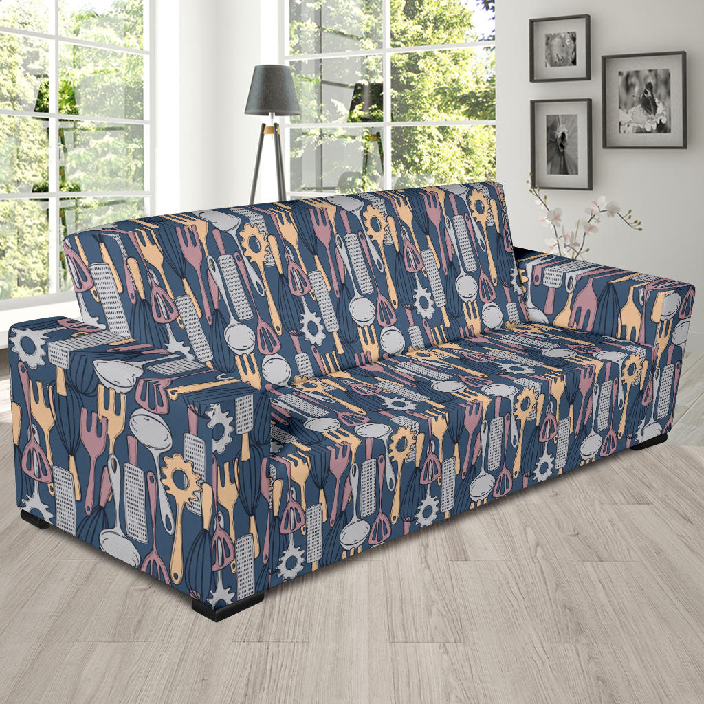 Cooking Kitchen Tools Pattern Print Design 05 Sofa Slipcover