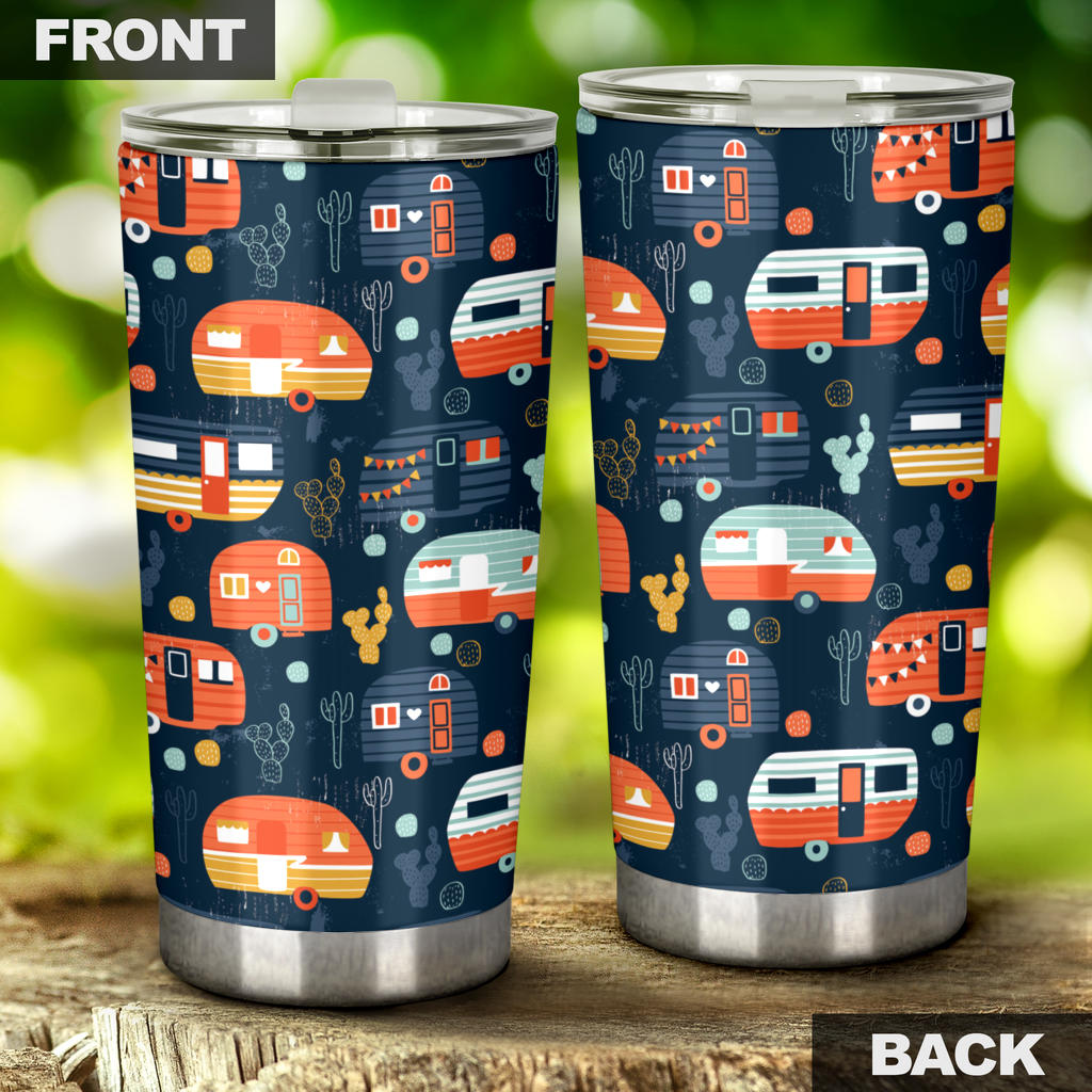 Camper Caravan Print Pattern Tumbler