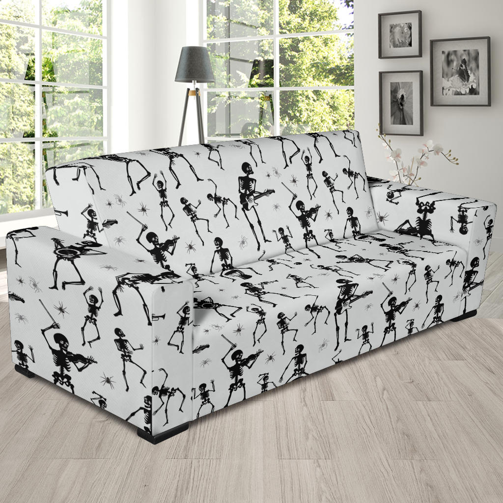 Skeleton Music Player Print Design LKS303 Sofa Slipcover
