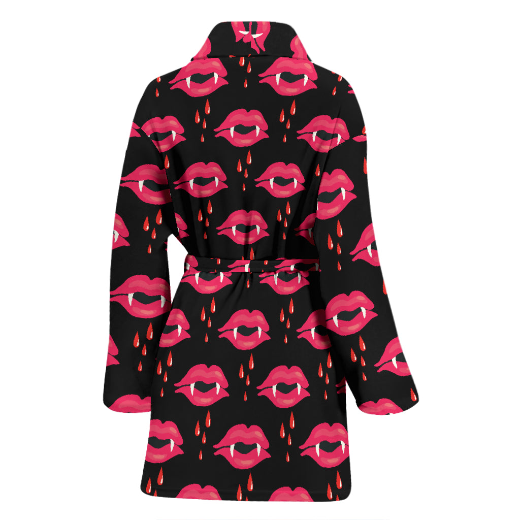 Vampire Lips Print Design LKS303 Women Bathrobe