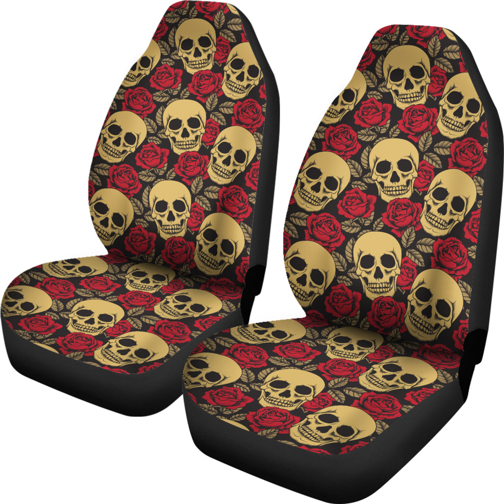 Skull And Roses Print Design LKS302 Car Seat Covers