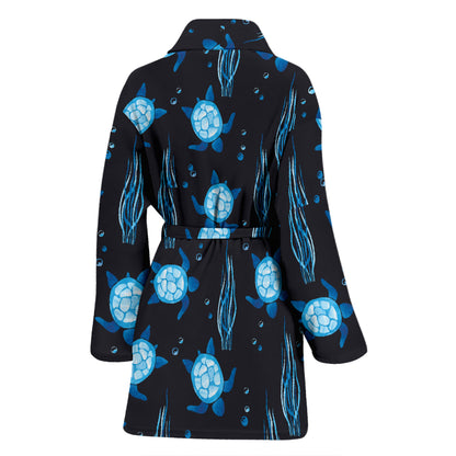 Sea Turtle Print Design LKS3013 Women Bathrobe
