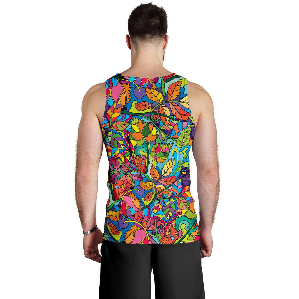 Psychedelic Trippy Flower Print Men Tank Top