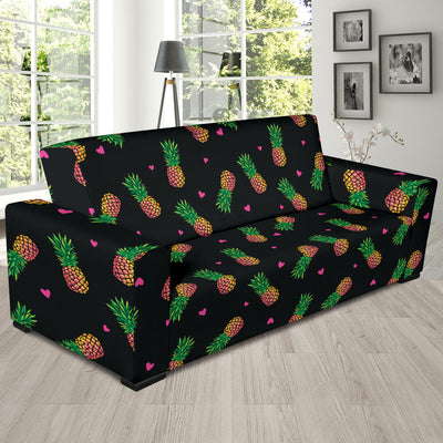 Neon Pineapple Pattern Print Design A04 Sofa Slipcover