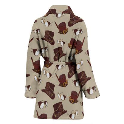 Steampunk Hat Print Design LKS301 Women Bathrobe