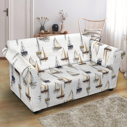 Sailboat Paint Pattern Print Design LKS307 Loveseat Couch Slipcover