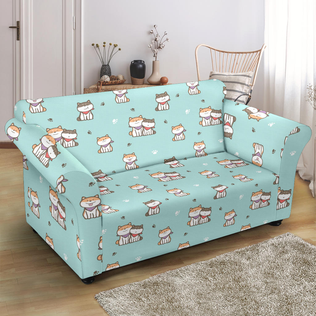 Shiba Inu Print Design LKS302 Loveseat Couch Slipcover