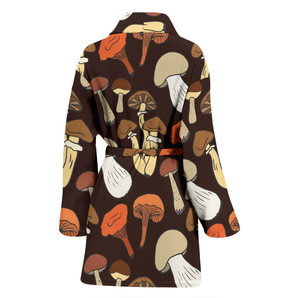 Mushroom Pattern Print Design A05 Women Bathrobe