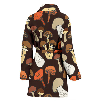 Mushroom Pattern Print Design A05 Women Bathrobe