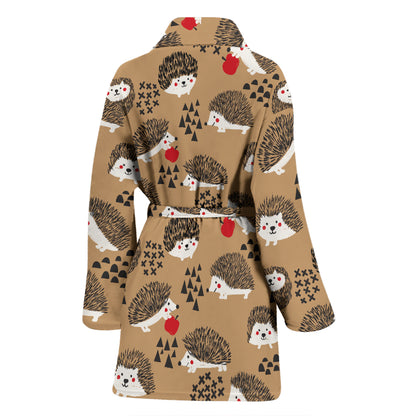 Hedgehog Print Design LKS403 Women Bathrobe