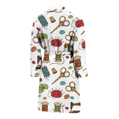 Sewing Equipment Print Design LKS304 Men Bathrobe