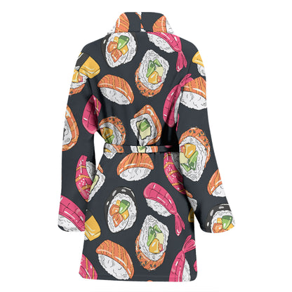 Sushi Print Design LKS306 Women Bathrobe