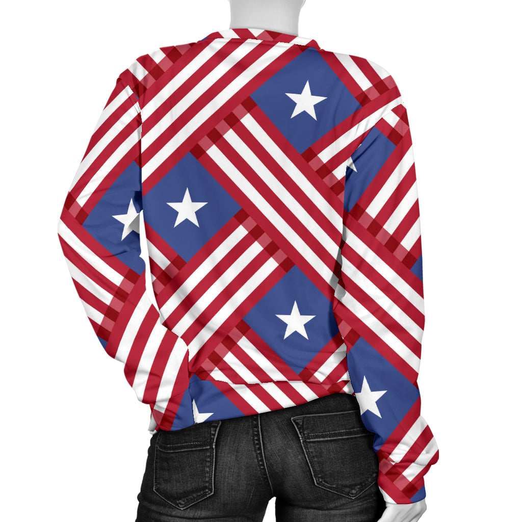 American flag Pattern Women Long Sleeve Sweatshirt