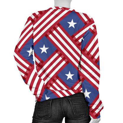 American flag Pattern Women Long Sleeve Sweatshirt