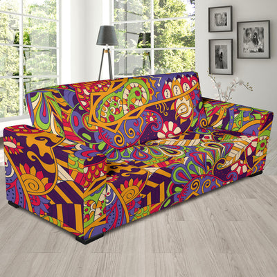 Funky Retro Pattern Print Design A04 Sofa Slipcover