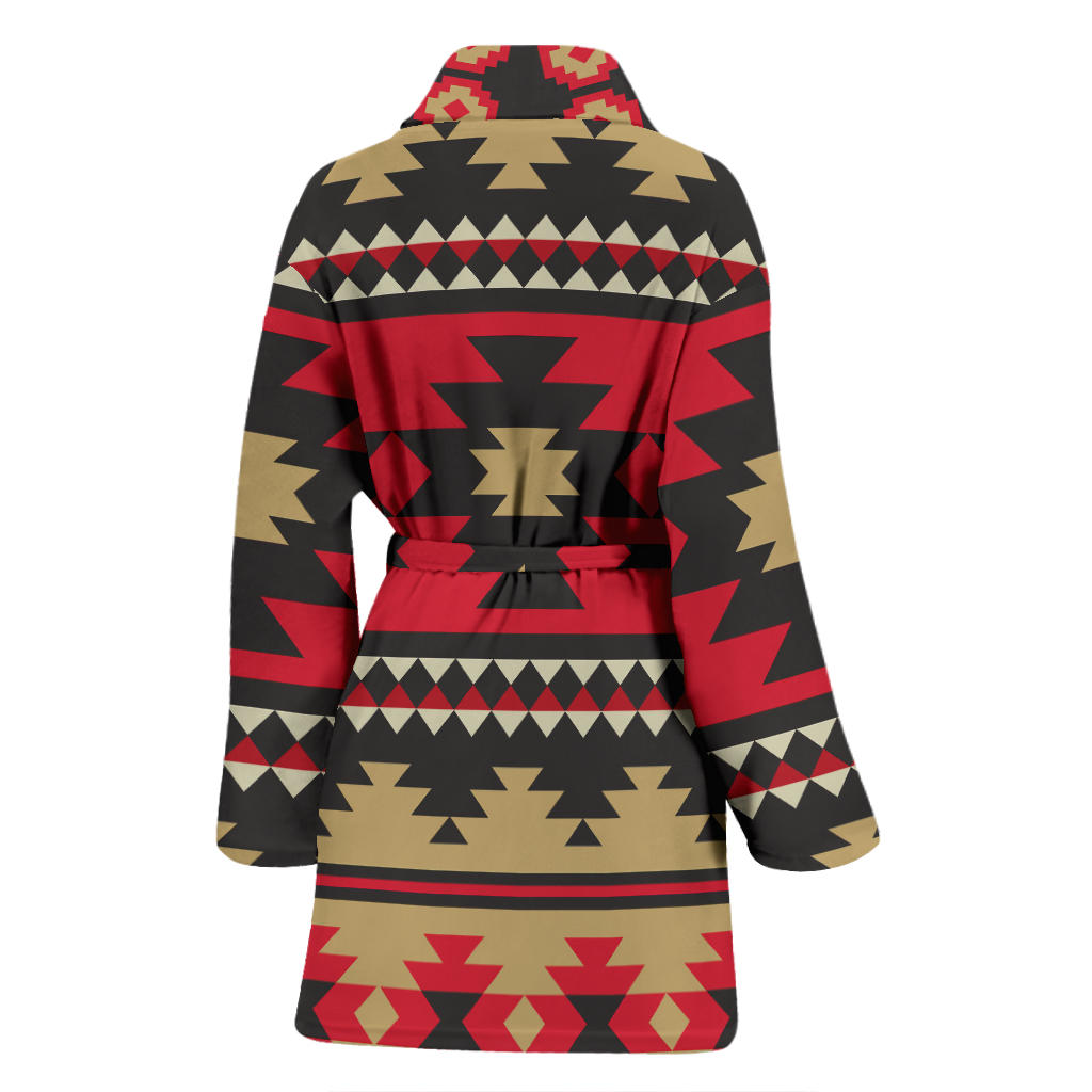 Navajo Pattern Print Design A04 Women Bathrobe