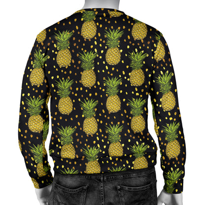 Pineapple Gold Dot Themed Print Men Long Sleeve Sweatshirt