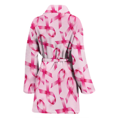 Breast cancer Pattern Print Design 04 Women Bathrobe