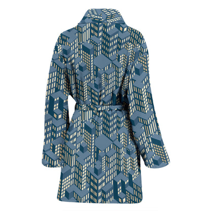 City Pattern Print Design 01 Women Bathrobe