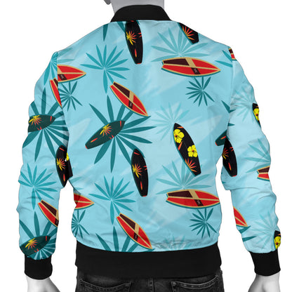 Surfboard Themed Pattern Men Bomber Jacket