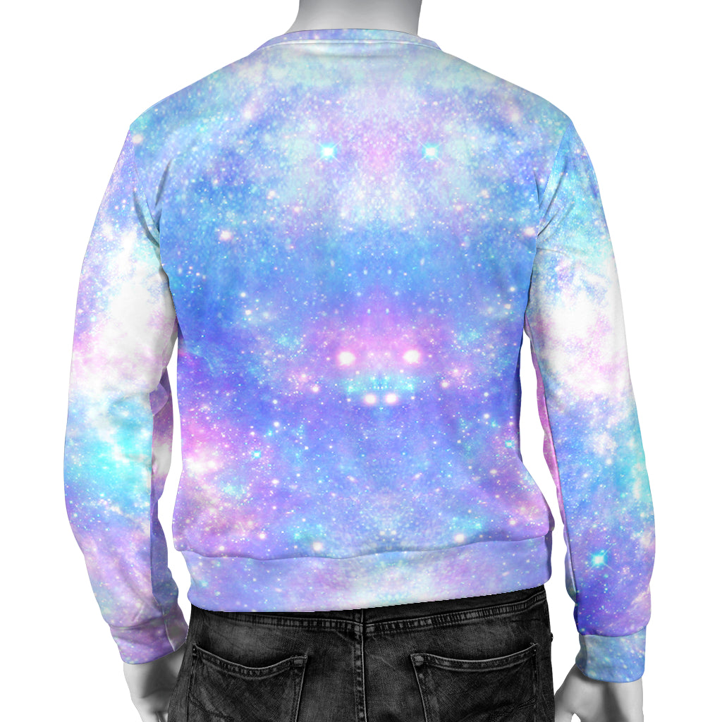 Galaxy Stardust Pastel Color Print Men Long Sleeve Sweatshirt