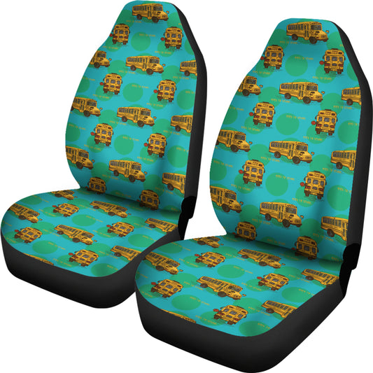 School Bus Print Design LKS308 Car Seat Covers