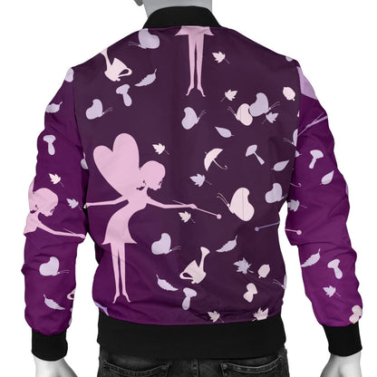 Fairy Pink Print Pattern Men Bomber Jacket