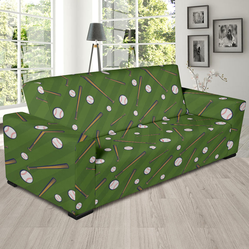 Baseball Pattern Print Design 02 Sofa Slipcover