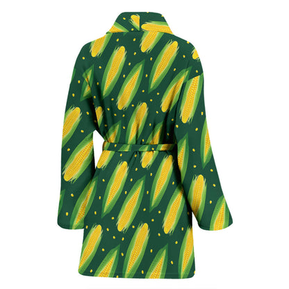 Corn Pattern Print Design 03 Women Bathrobe
