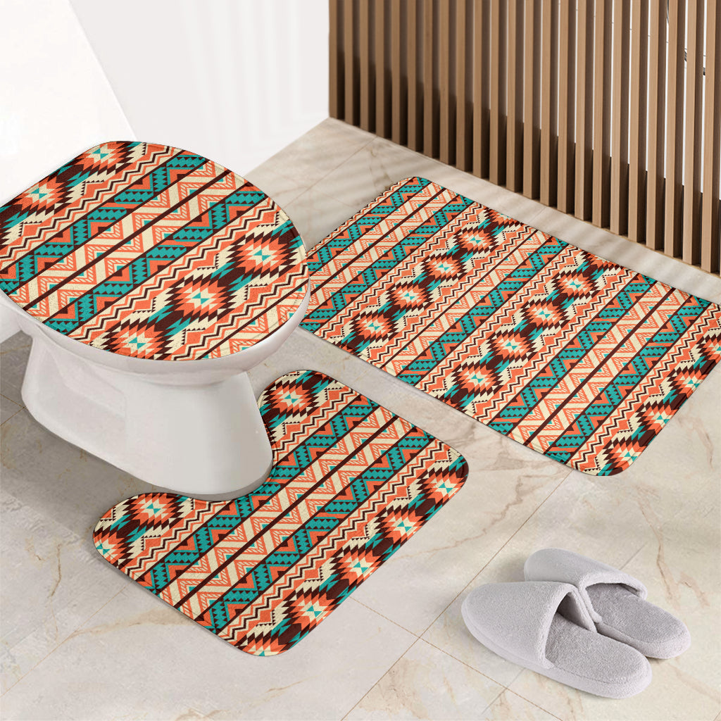 Navajo Western Style Print Pattern Bathroom Mat Set
