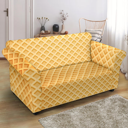 Waffle Texture Print Design LKS302 Loveseat Couch Slipcover