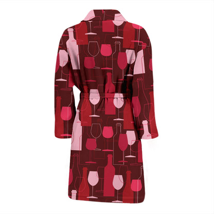 Wine Print Design LKS304 Men Bathrobe