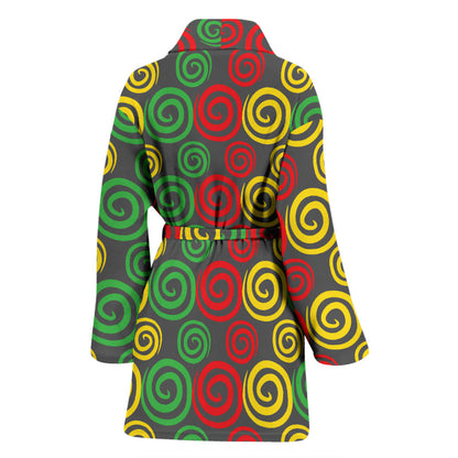 Rastafarian Pattern Print Design A05 Women Bathrobe