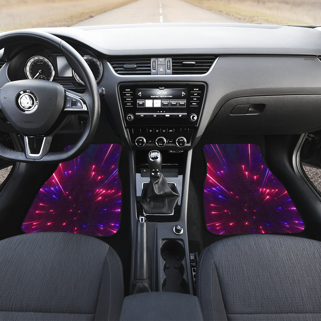 Celestial Purple Blue Neon Speed Light Car Floor Mats Front Back