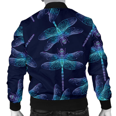 Dragonfly Hand Drawn Style Print Men Bomber Jacket