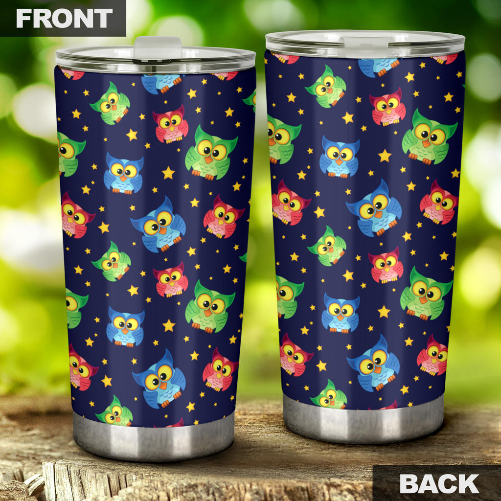 Owl with Star Themed Design Print Tumbler