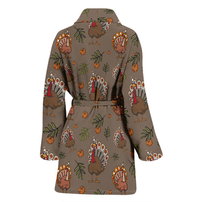 Thanksgiving Print Design LKS306 Women Bathrobe