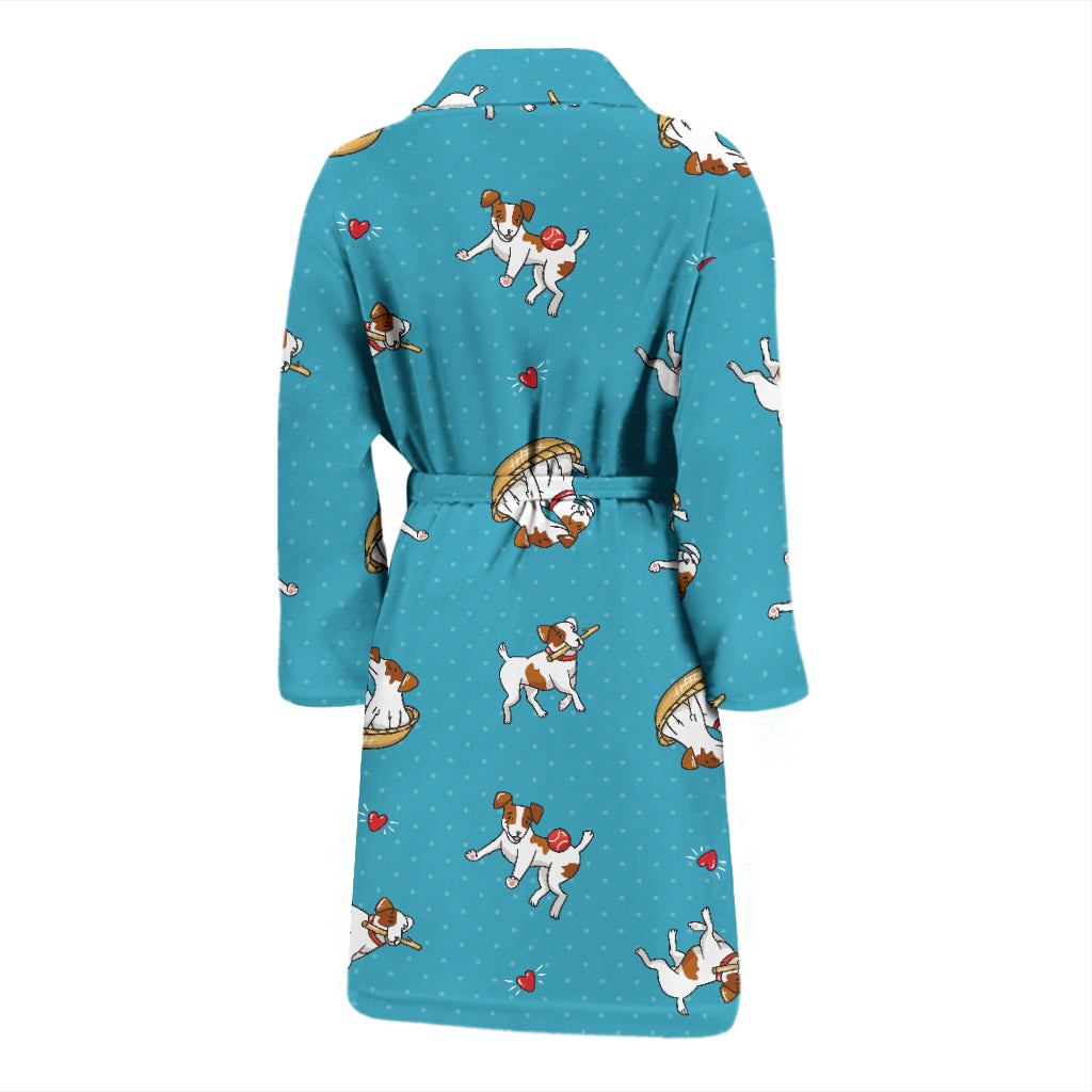 Russell Terriers Playing Print Design LKS305 Men Bathrobe