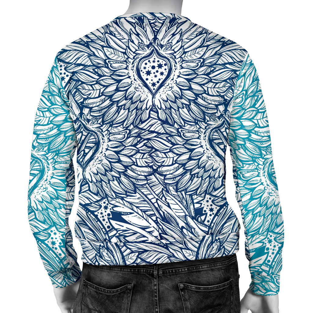 Angel Wings Boho Design Themed Print Men Long Sleeve Sweatshirt