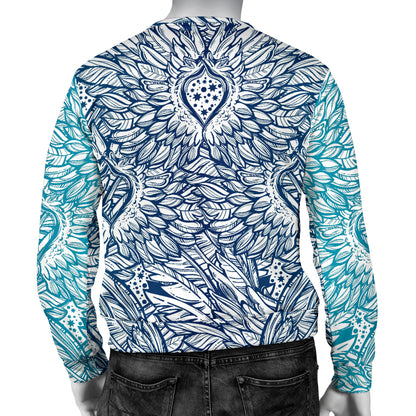 Angel Wings Boho Design Themed Print Men Long Sleeve Sweatshirt