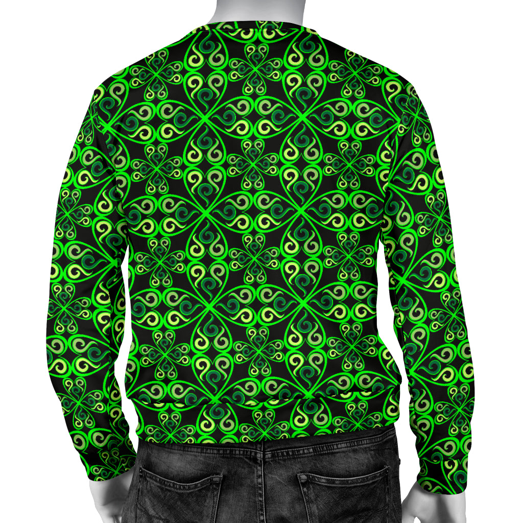 Celtic Green Neon Design Men Long Sleeve Sweatshirt