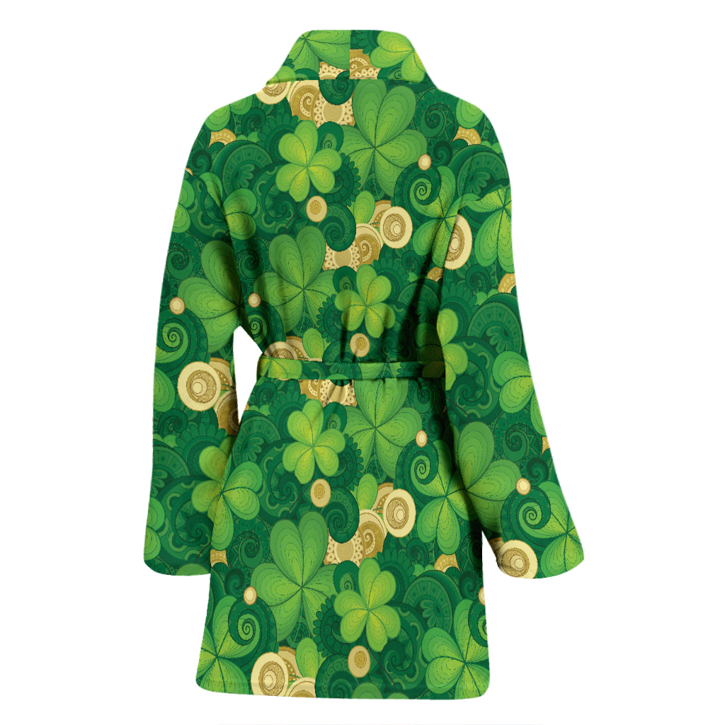 Shamrock Print Design LKS301 Women Bathrobe