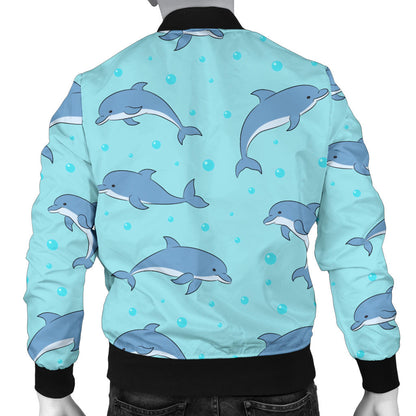Dolphin Baby Cute Print Pattern Men Bomber Jacket