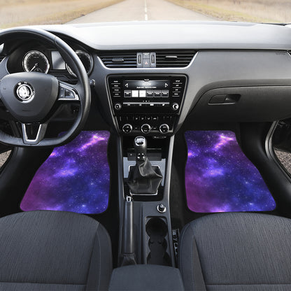 Celestial Purple Blue Galaxy Car Floor Mats Front Back