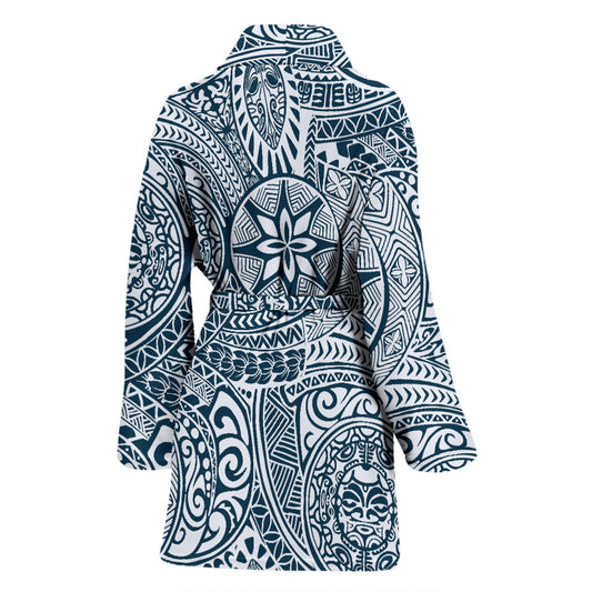 Polynesian Pattern Print Design A03 Women Bathrobe