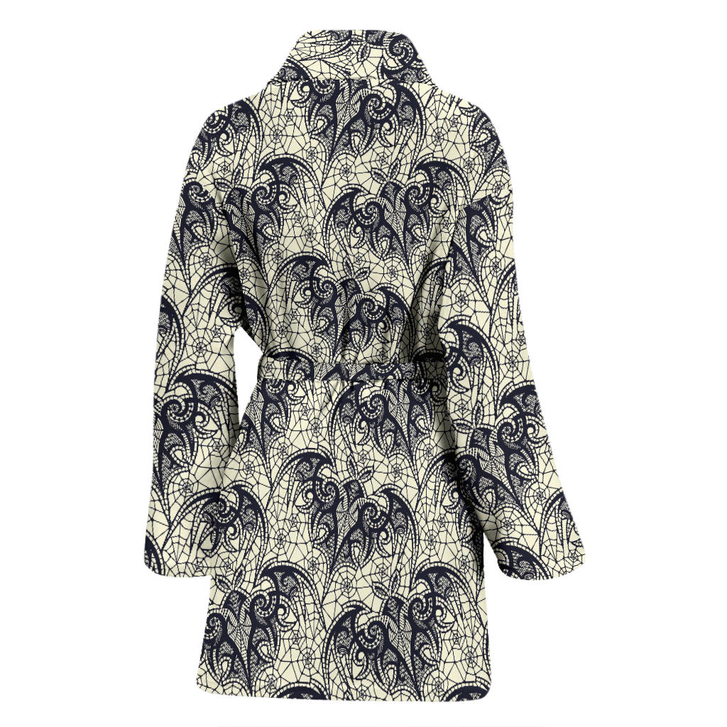 Bat Tribal Pattern Print Design 06 Women Bathrobe