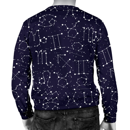 Zodiac Pattern Design Print Men Long Sleeve Sweatshirt