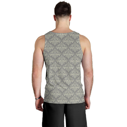 Damask Grey Elegant Print Pattern Men Tank Top