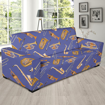 Trombone Pattern Print Design 02 Sofa Slipcover